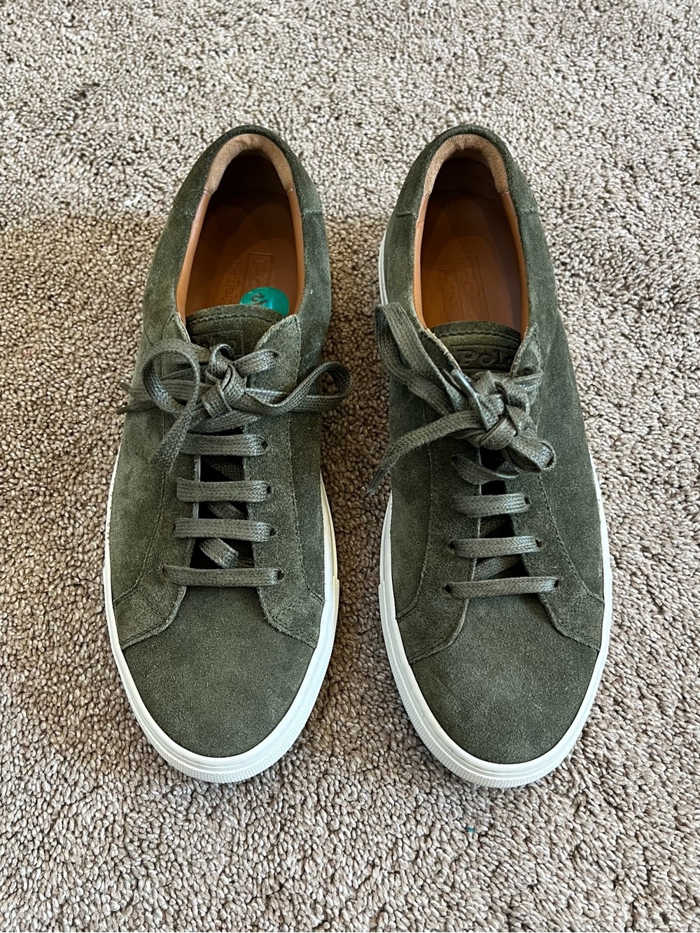 Polo by Ralph Lauren Olive Suede Casual Sneakers